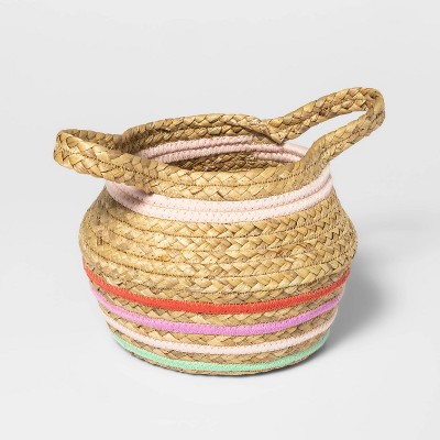 Small Water Hyacinth and Coiled Rope Stripe Bin - Pillowfort™