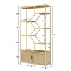 Rattan Storage Console Bookshelf,7 Tiers Bookshelves with Open Shelving,Modern Display Storage Cabinet for Living Room Office-Baofuwish - 4 of 4