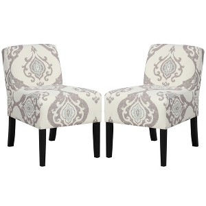 Tangkula 2PCS Armless Accent Chair w/ Rubber Wood Legs Modern Vanity Chair for Bedroom - 1 of 4