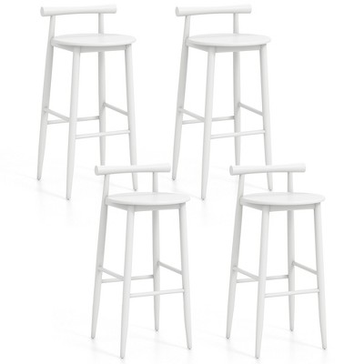 Tangkula Bar Height Stools Set of 4 Bar Chair w/ Acacia Wood Frame Supporting Legs