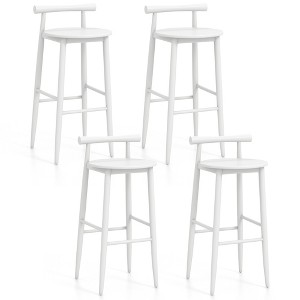 Tangkula Bar Height Stools Set of 4 Bar Chair w/ Acacia Wood Frame Supporting Legs - 1 of 4