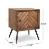 GDFStudio Begole Mid Century Modern Handmade Mango Wood Nightstand, Dark Brown/Black - 3 of 4
