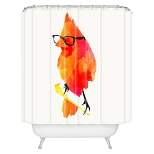 Punk Bird Shower Curtain Tangerine - Deny Designs