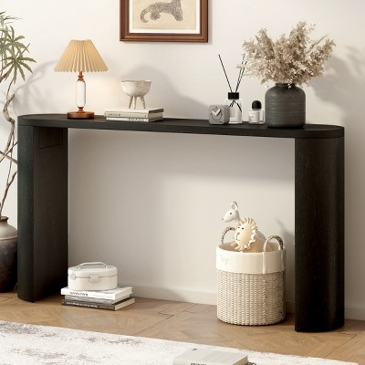 Simple Modern Wooden Porch Console Table,Semi Cylindrical Legs Design Console Table,Console Table For Entrance Living Room-Cuddlewood