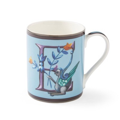 Kit Kemp by Spode 12oz Alphabet Mug, Unique Stylish Monogram, Fine China, Dishwasher Safe, Personalized Initial, Fabulous Mug with Gift Box