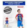 SUPER MARIO Nintendo Yoshi Luigi Mario Pullover Rash Guard and Swim Trunks with Removable Patches Outfit Set Little Kid to Big Kid - image 3 of 4