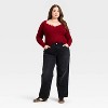 Women's Long Sleeve V-Neck Lace Trim T-Shirt - Universal Thread™ - 3 of 3
