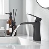 Sumerain Matte Black Waterfall Deck Mount Bathroom Sink Faucet Single Handle, 304 Stainless Steel - 4 of 4