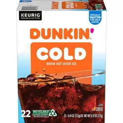 Dunkin Cold Medium Dark Roast Coffee - Keurig K-Cup - 22ct