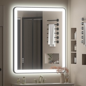 Apmir Super Bright Independent Controlled Front & Back LED Lighted Anti-Fog Aluminum Alloy Framed Tempered Glass Bathroom Mirror with  3-Year Warranty - 1 of 4