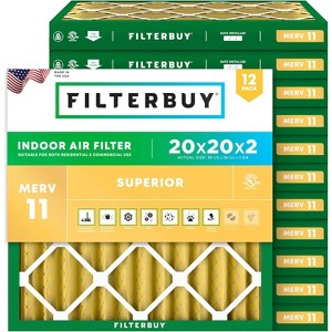 Filterbuy 20x20x2 Air Filter (12-Pack), Pleated MERV 11 Allergen Defense Replacement HVAC AC Furnace Filters (Actual Size: 19.50 x 19.50 x 1.75) - 1 of 4