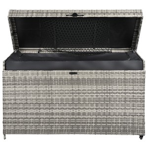 Fontoi Utility Storage Bins, Wicker Box with Wheels, Modern Rattan Storage Bin for Outdoor Cushions Garden Tools, Gray, 27.6"*33.5"*58.7" - 1 of 4
