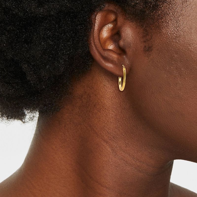 14K Gold Plated Click Top Hoop Earrings - A New Day&#8482; Gold, 3 of 6
