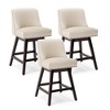 Arceso 26 Inch Bar Stools, 1pc Swivel Counter Stools with Back, Upholstered Barstools, Solid Wood Legs with Footrest - 2 of 4