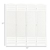 NicBex 5.6' Tall 4-panel Room Divider Folding Privacy Screen for Room Separation, Wave Fiber Freestanding Wall Partition, White - image 4 of 4