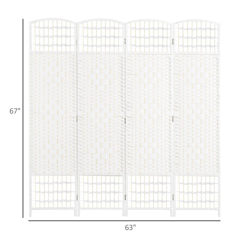 3 or 4 Panel Indoor Room Divider,Folding Privacy Screen,5.6" Room Separator,Wave Fiber Freestanding Partition Wall Divider for Home-The Pop Home, 3 of 9
