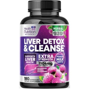 Liver Cleanse Detox Repair - 1104mg Milk Thistle Dandelion Support Supplement - 60 Capsules;120 Capsules;180 Capsules;240 Capsules - 1 of 4