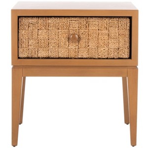 Armand Woven Wood Nightstand - SFV1304 - Safavieh Couture - 1 of 4
