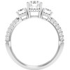 Pompeii3 1 1/2Ct Diamond & Moissanite Side Halo Engagement Ring in 10k Gold - 3 of 4