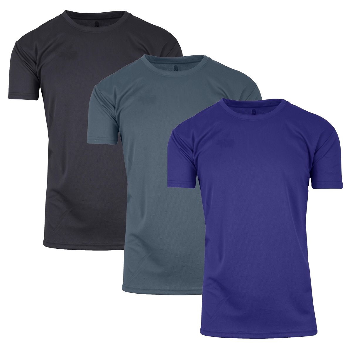 Galaxy By Harvic Men's Short Sleeve Moisture-Wicking Quick Dry Performance Crew Neck Tee- 3 Pack