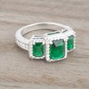 Slickblue Radiant 2.3 Ct. Amethyst/Emerald Trio Cocktail Ring for Women, with Clear Accents, Sizes 5-10 - 2 of 4