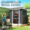 6' x 4' Metal Lean to Garden Shed, Outdoor Storage Shed, Garden Tool House with Double Sliding Doors, 2 Air Vents for Backyard, Patio, Lawn - 4 of 4
