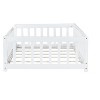 YOOCOZZ Twin Size Rubber Wood Floor Bed with Fence and Safety Guardrails - 4 of 4