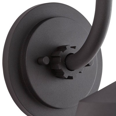 Black Industrial Gooseneck Outdoor Wall Light Fixture