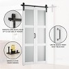 SMARTSTANDARD Bifold Barn Door 84 in. Height 3-Lite Frosted Glass MDF Bi-fold Sliding Closet Doors with Hardware Kit Included, Predrilled - 4 of 4
