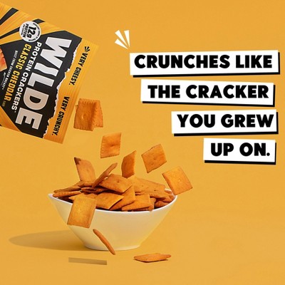 WILDE 12g On the Go Snacks Protein Crackers - Classic Cheddar - 1.06oz/4ct: 4.24 oz, Ready to Eat