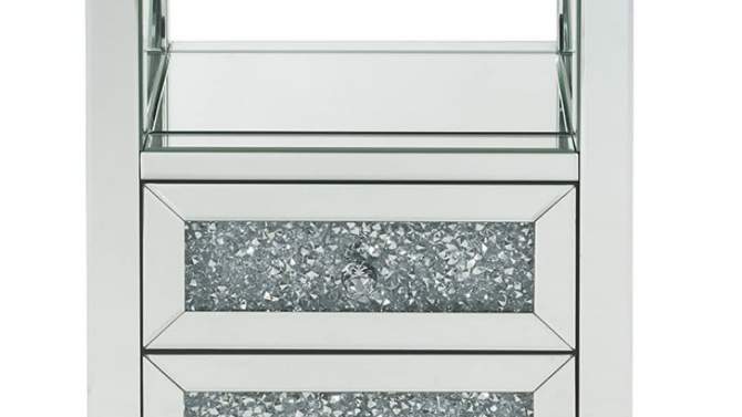 18&#34; Noralie Accent Table Faux Mirrored Diamonds - Acme Furniture, 2 of 7, play video