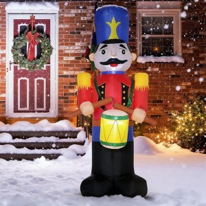 NAYSAYE 8FT Christmas Inflatable Nutcracker Toy Soldier Holiday Decoration for Lawn Garden Outdoor Display, Multicolor, 48"*33.8"*96.5" - 1 of 4