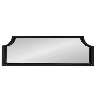 Ciel Modern Black Glass Floating Shelves with Scalloped Frame