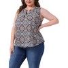 Agnes Orinda Women's Plus Size Sleeveless Boho Print V Neck Tank Tops - 2 of 4