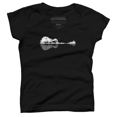 Girl's Design By Humans Nature Guitar By Maryedenoa T-Shirt