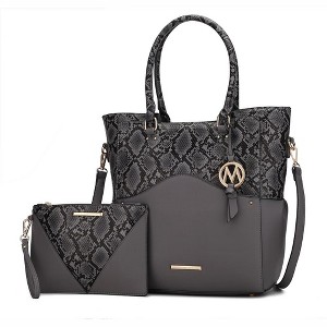 MKF Collection Iris Snake Embossed Women’s Tote Bag with matching Wristlet Pouch by Mia K - 1 of 4