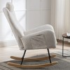 35.5 in. Soft Teddy Fabric Rocking Chair with Pocket for Living Room Bedroom - 4 of 4