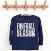 Football Season Block Distressed - Youth Long Sleeve Graphic T-Shirt - 2 of 4