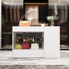 FUFU&GAGA White Glass-Drawer Buffet Island Storage Organizer Unit Closet - image 2 of 4