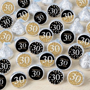 Big Dot of Happiness Adult 30th Birthday - Gold - Birthday Party Small Round Candy Stickers - Party Favor Labels - 324 Count - 1 of 4