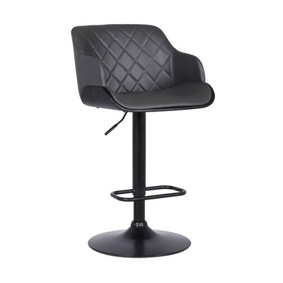 Toby Contemporary Adjustable Barstool with Swivel Seat & Footrest - Armen Living