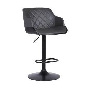 Toby Contemporary Adjustable Barstool with Swivel Seat & Footrest - Armen Living - 1 of 4