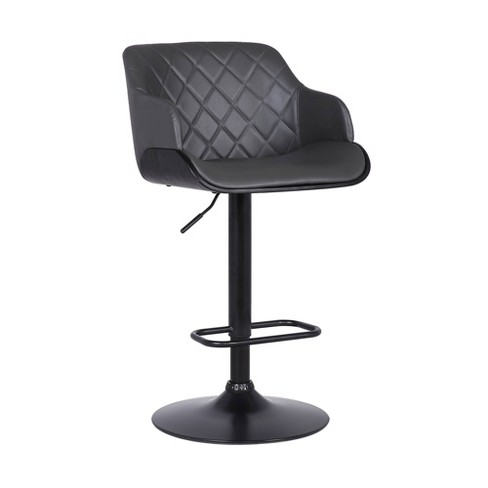 Toby Contemporary Adjustable Barstool With Swivel Seat & Footrest ...