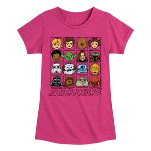 Girls' - Star Wars - Face Grid Fitted Short Sleeve Graphic T-Shirt - 1 of 4