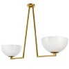Elegant Lighting Jeanne 2 lights brass and white glass flush mount - 3 of 4