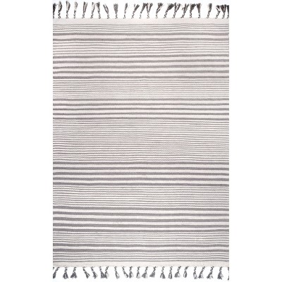 Nuloom Rose Stripe Cotton Flatweave Tassel Indoor Area Rug