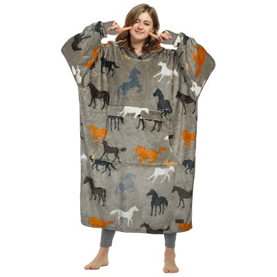 Catalonia Womens' Full Body Oversized Blanket Hoodie Sweatshirt, Extra Long Wearable Fleece Pullover, Gift for Women Wife Girlfriend