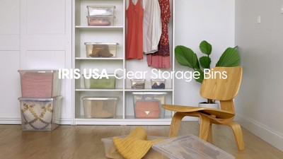 Clear 28 Qt Plastic Stackable Storage Bins with Lids, 6 Pack