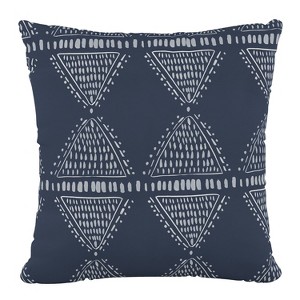 Polyester Luli Pillow Square Diamond Navy - Cloth & Co.., Blue