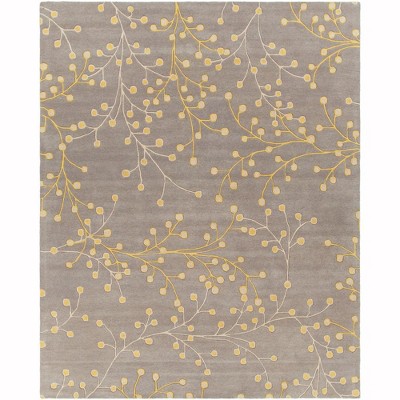 Mark & Day Le Havre 7'6"x9'6" Rectangle Tufted Indoor Area Rugs Mustard: Wool, Stain-Resistant, Bohemian, Floral Pattern